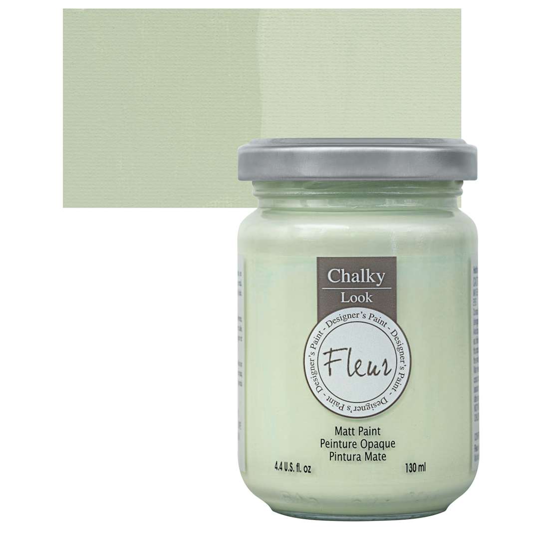 Open in modal - Fleur Chalky Look Paint - Miami Milk, 4.4 oz jar and swatch
