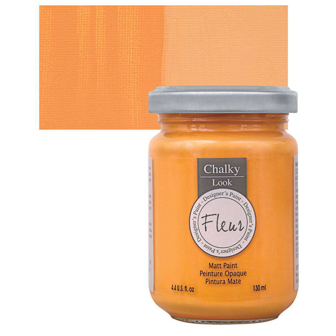 Open in modal - Fleur Chalky Look Paint - Tropical Sunset, 4.4 oz jar and swatch