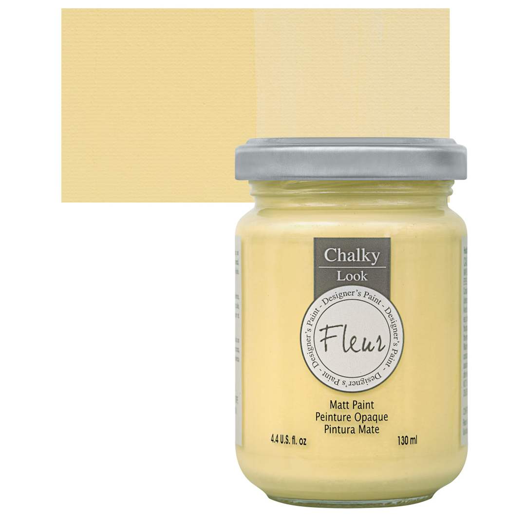 Open in modal - Fleur Chalky Look Paint - Vanilla Ice, 4.4 oz jar and swatch