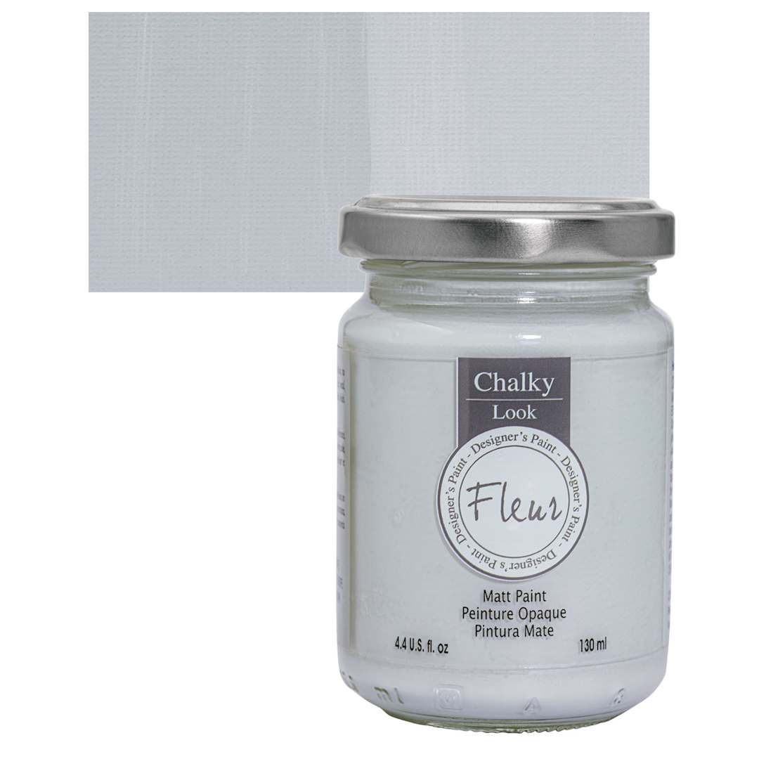 Open in modal - Fleur Chalky Look Paint - All About Grey, 4.4 oz jar and swatch