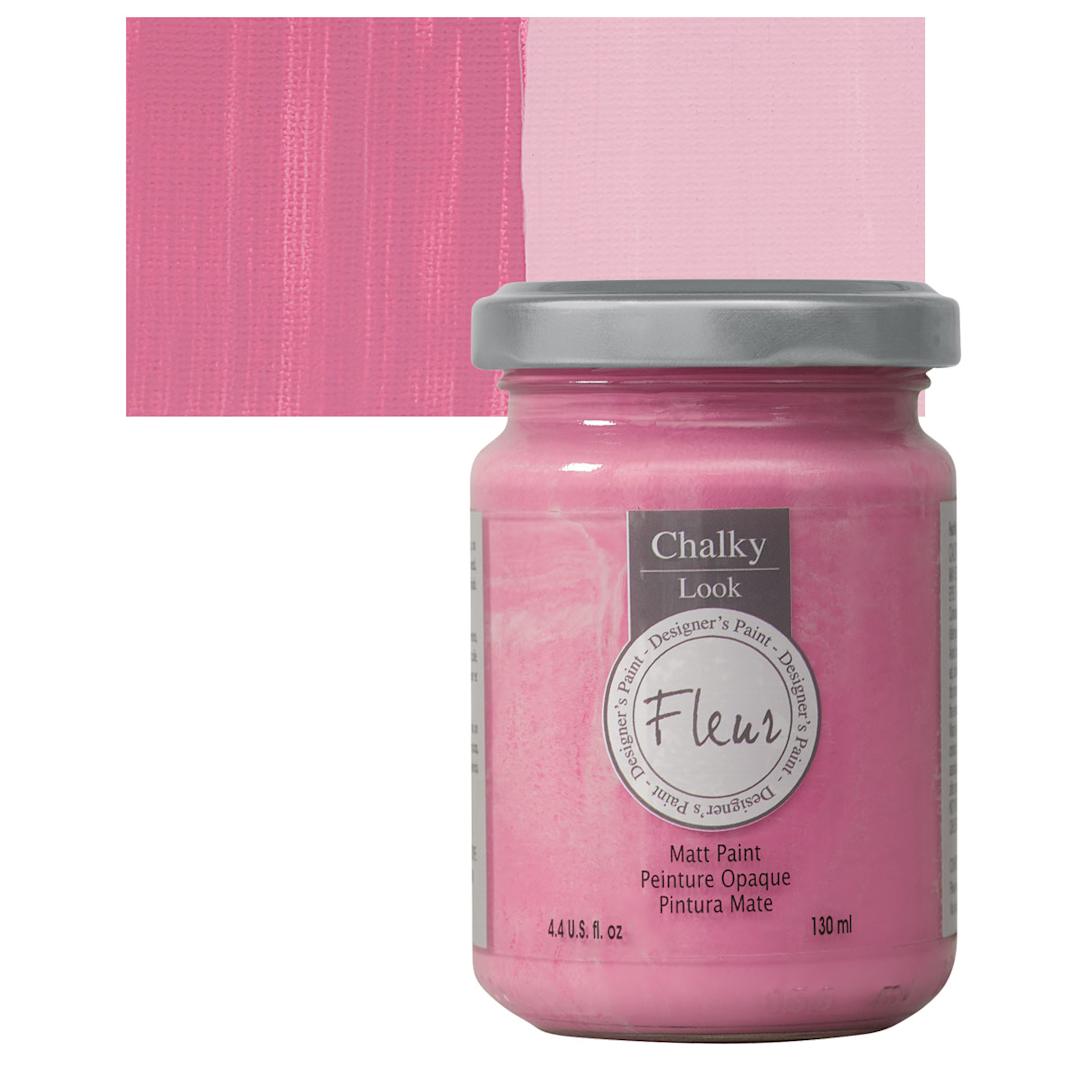 Open in modal - Fleur Chalky Look Paint - American Beauty, 4.4 oz jar and swatch