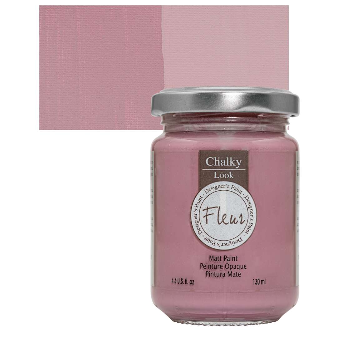 Open in modal - Fleur Chalky Look Paint - Elegant Rose, 4.4 oz jar and swatch