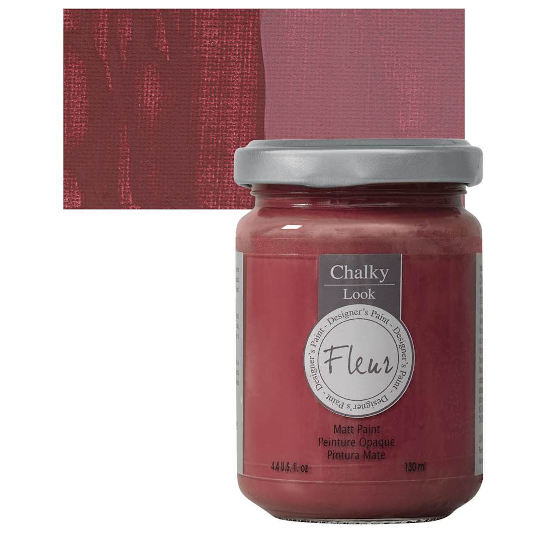 Open in modal - Fleur Chalky Look Paint - English Maroon, 4.4 oz jar and swatch