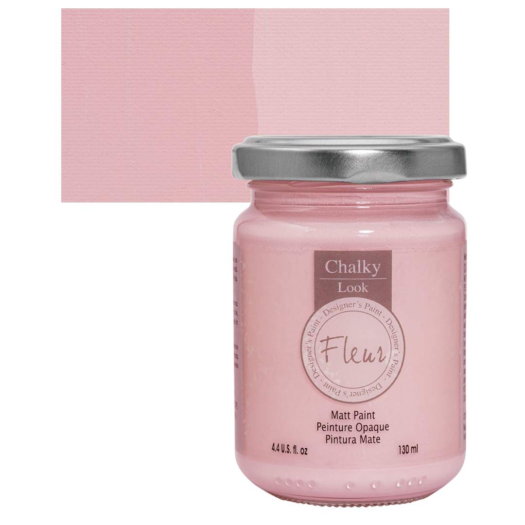 Open in modal - Fleur Chalky Look Paint - Pretty Ballerina, 4.4 oz jar and swatch