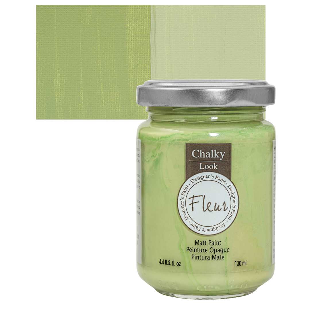 Open in modal - Fleur Chalky Look Paint - Bamboo, 4.4 oz jar and swatch