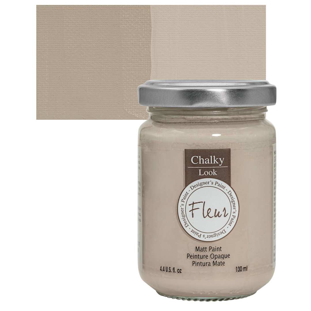 Open in modal - Fleur Chalky Look Paint - James Taupe, 4.4 oz jar and swatch