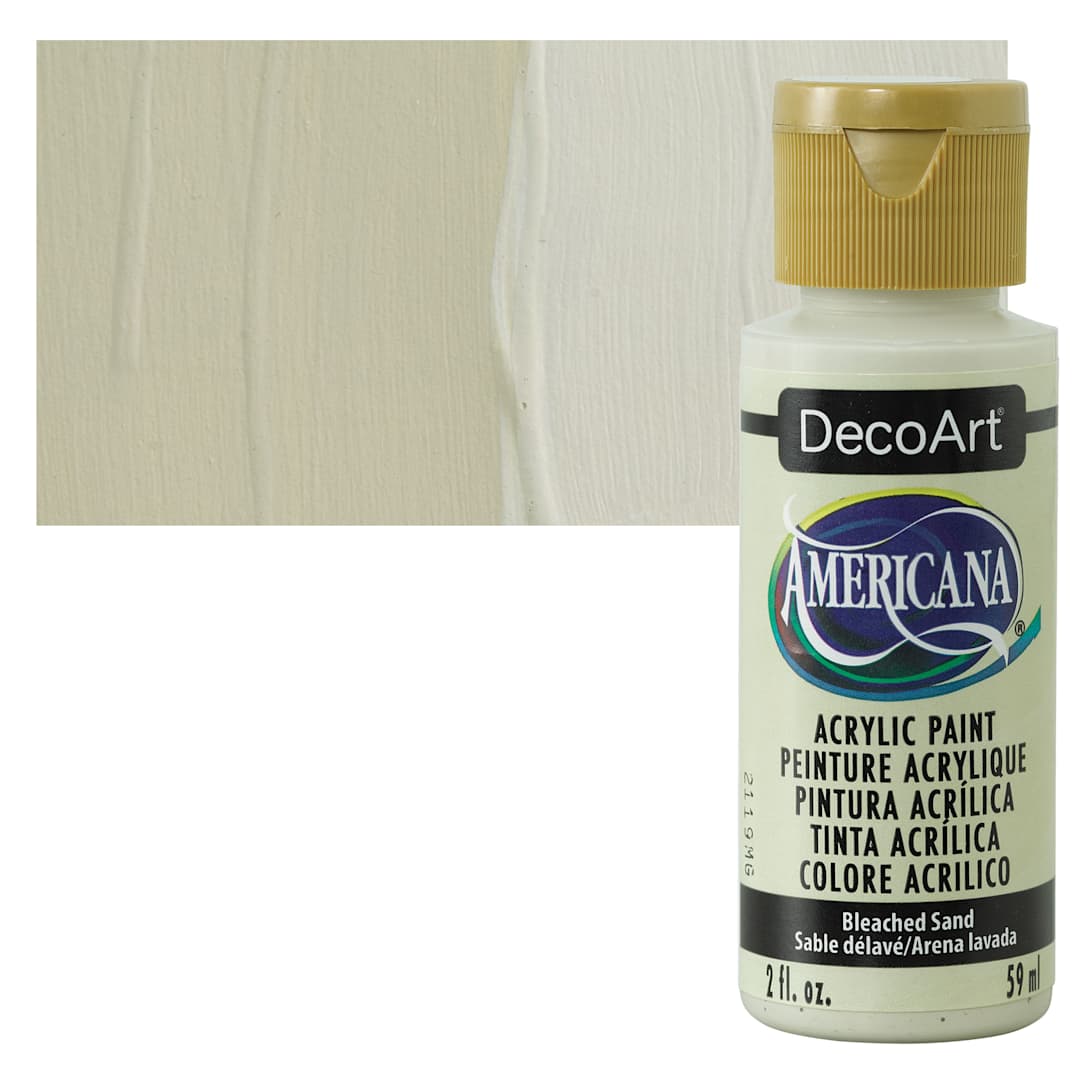 Open in modal - DecoArt Americana Acrylic Paint - Bleach Sand, 2 oz bottle and swatch