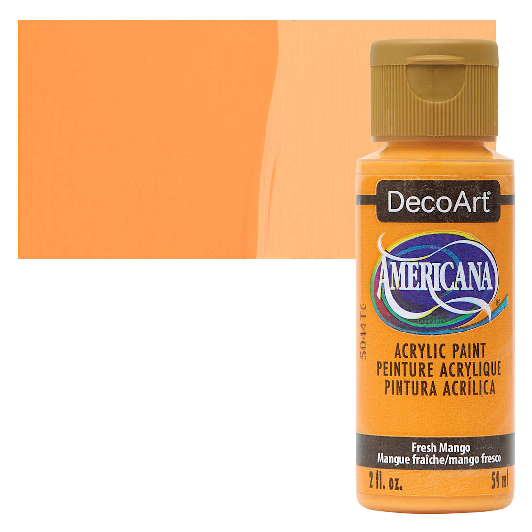Open in modal - DecoArt Americana Acrylic Paint - Fresh Mango, 2 oz bottle and swatch