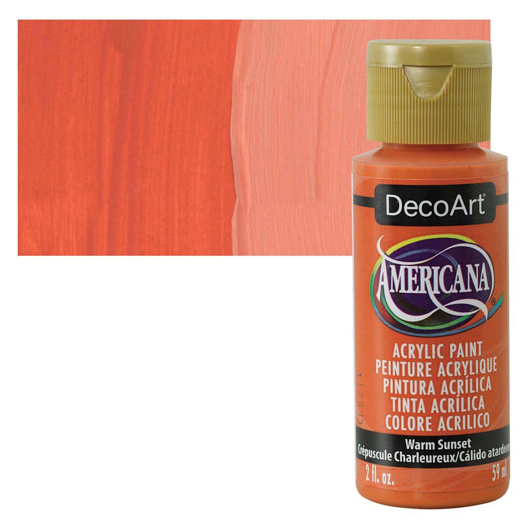 Open in modal - DecoArt Americana Acrylic Paint - Warm Sunset, 2 oz bottle and swatch