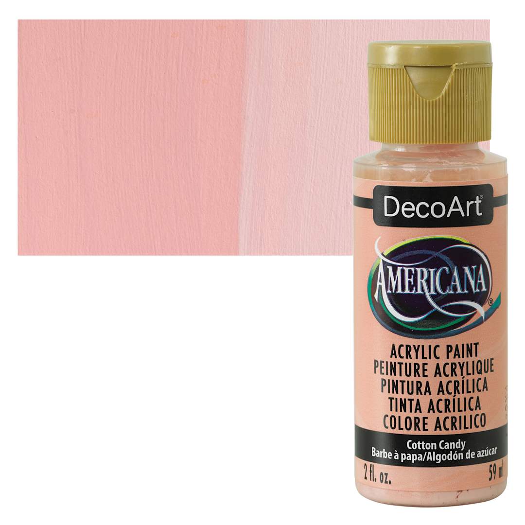 Open in modal - DecoArt Americana Acrylic Paint - Cotton Candy, 2 oz bottle and swatch