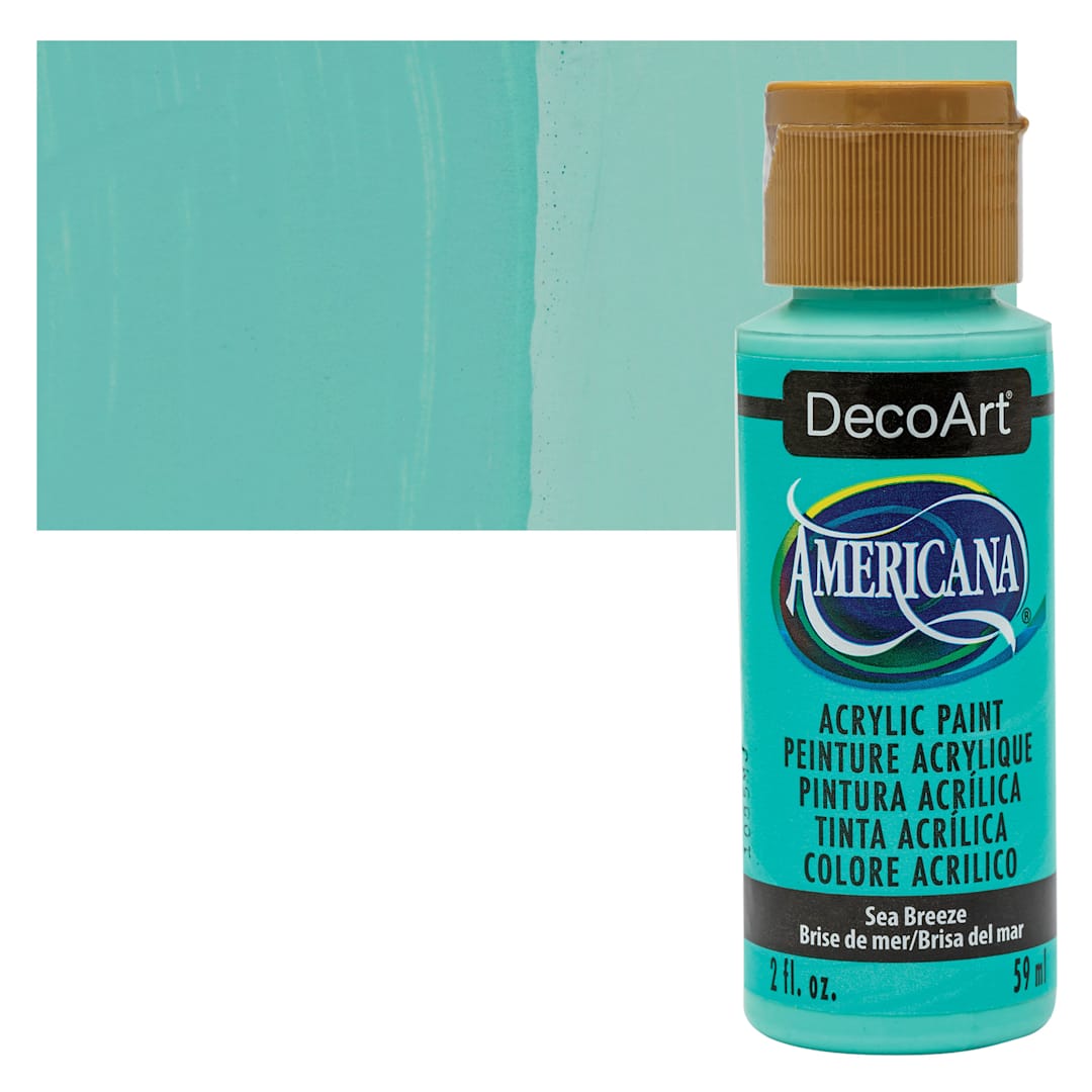 Open in modal - DecoArt Americana Acrylic Paint - Sea Breeze, 2 oz bottle and swatch