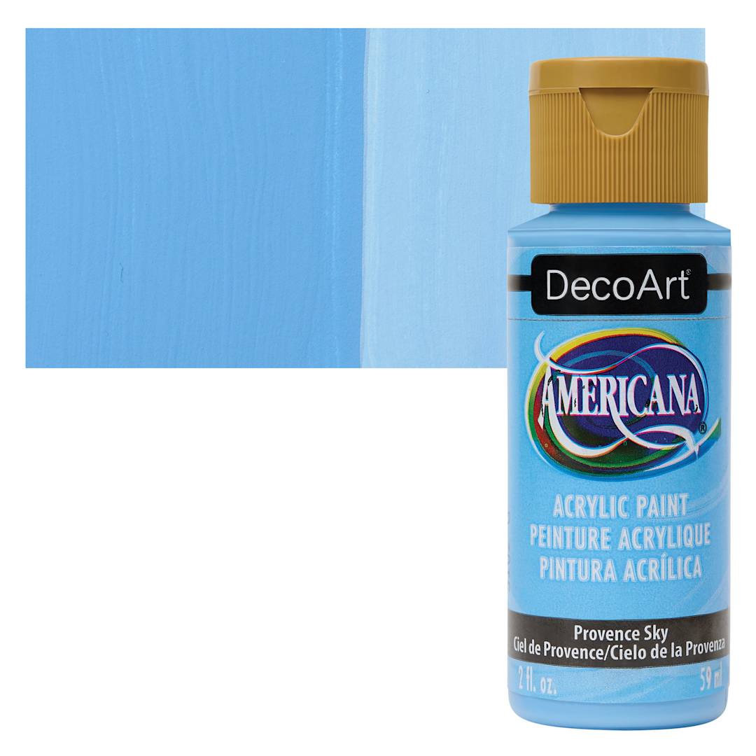 Open in modal - DecoArt Americana Acrylic Paint - Provence Sky, 2 oz bottle and swatch