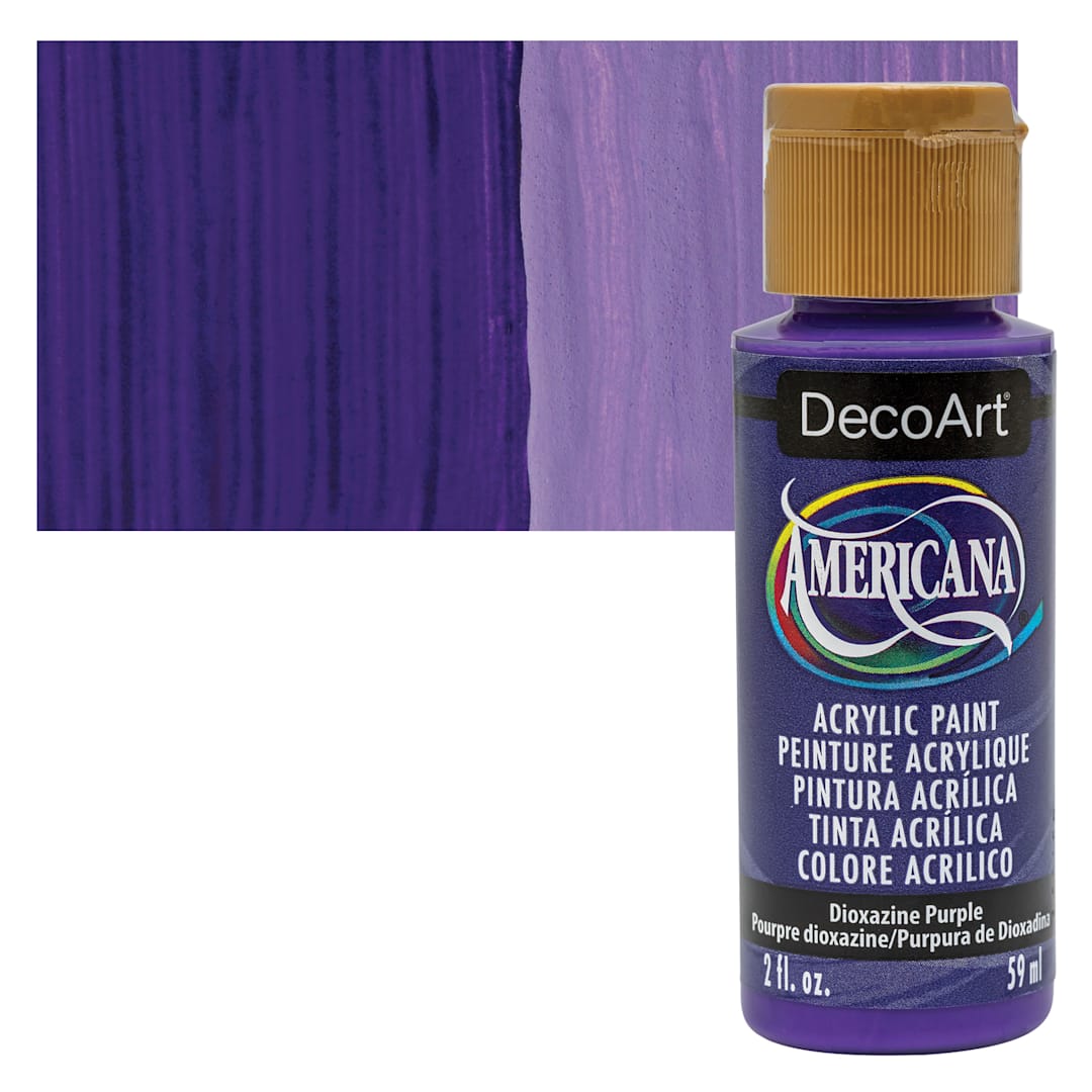 Open in modal - DecoArt Americana Acrylic Paint - Dioxazine Purple, 2 oz bottle and swatch