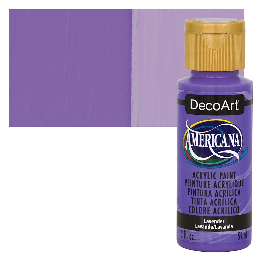Open in modal - DecoArt Americana Acrylic Paint - Lavender, 2 oz bottle and swatch