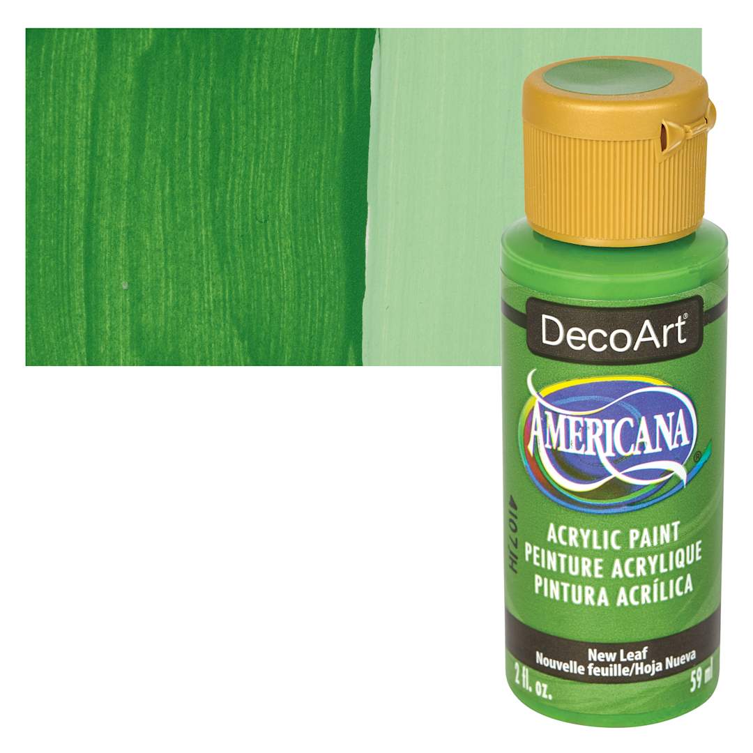 Open in modal - DecoArt Americana Acrylic Paint - New Leaf, 2 oz bottle and swatch