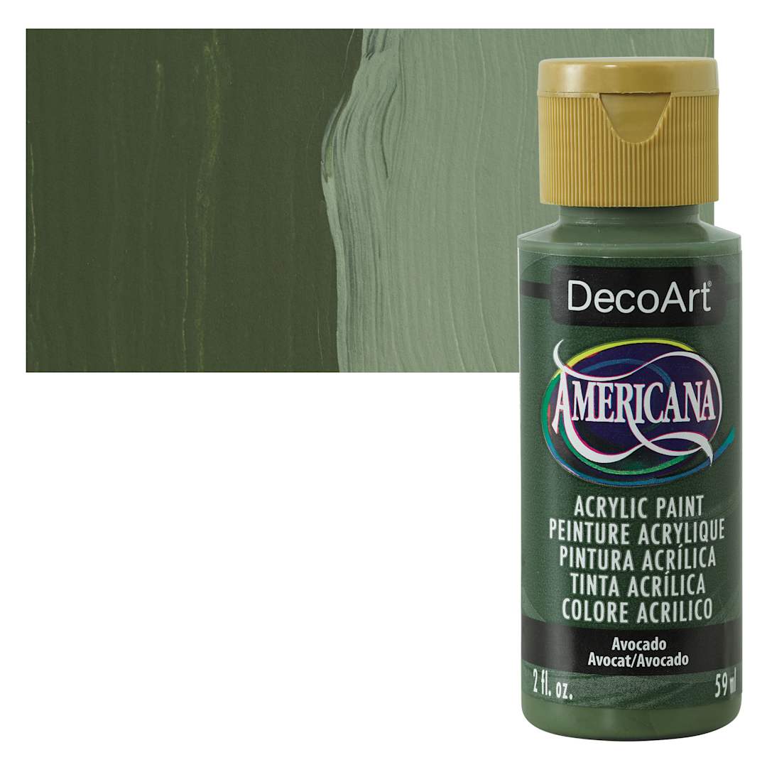 Open in modal - DecoArt Americana Acrylic Paint - Avocado, 2 oz bottle and swatch