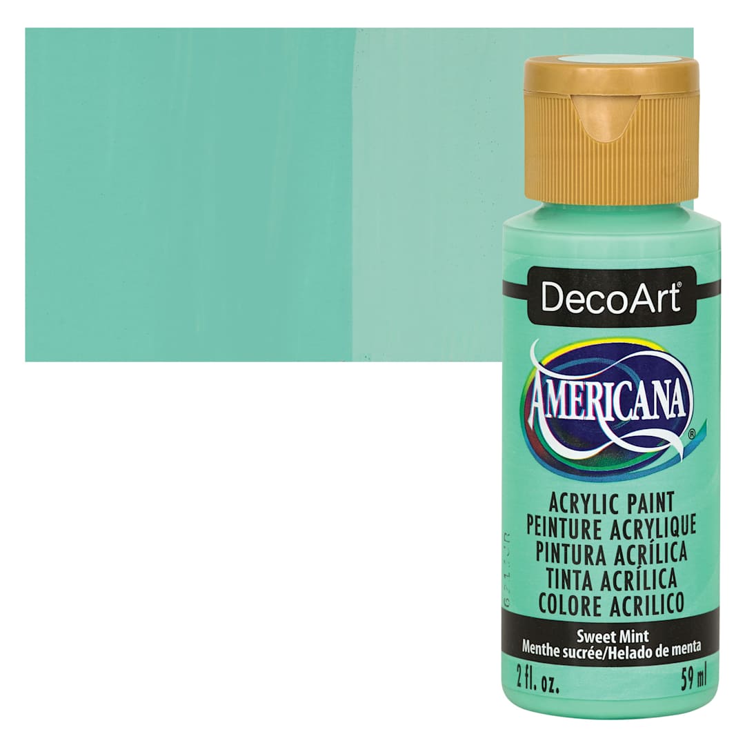 Open in modal - DecoArt Americana Acrylic Paint - Sweet Mint, 2 oz bottle and swatch