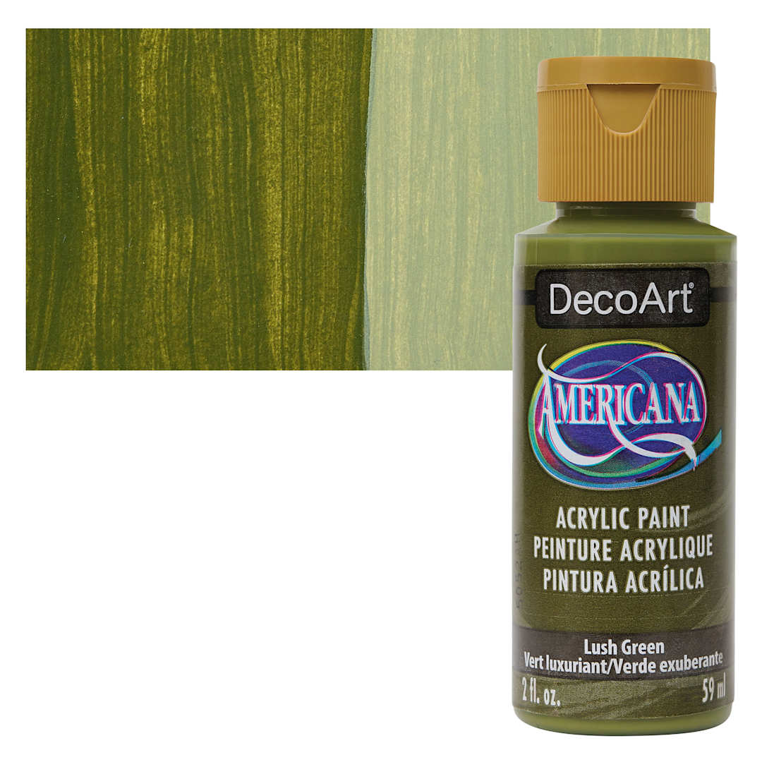 Open in modal - DecoArt Americana Acrylic Paint - Lush Green, 2 oz bottle and swatch