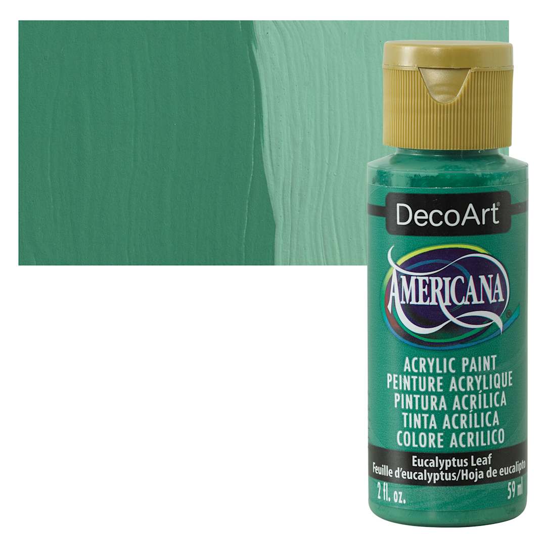 Open in modal - DecoArt Americana Acrylic Paint - Eucalyptus Leaf, 2 oz bottle and swatch