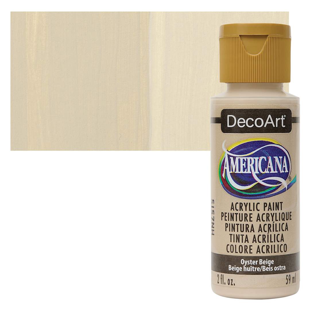 Open in modal - DecoArt Americana Acrylic Paint - Oyster Beige, 2 oz bottle and swatch