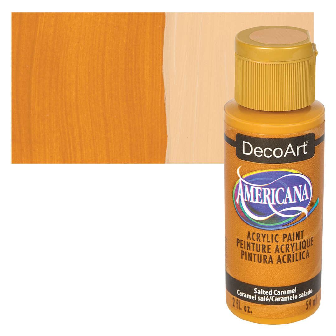 Open in modal - DecoArt Americana Acrylic Paint - Salted Carmel, 2 oz bottle and swatch