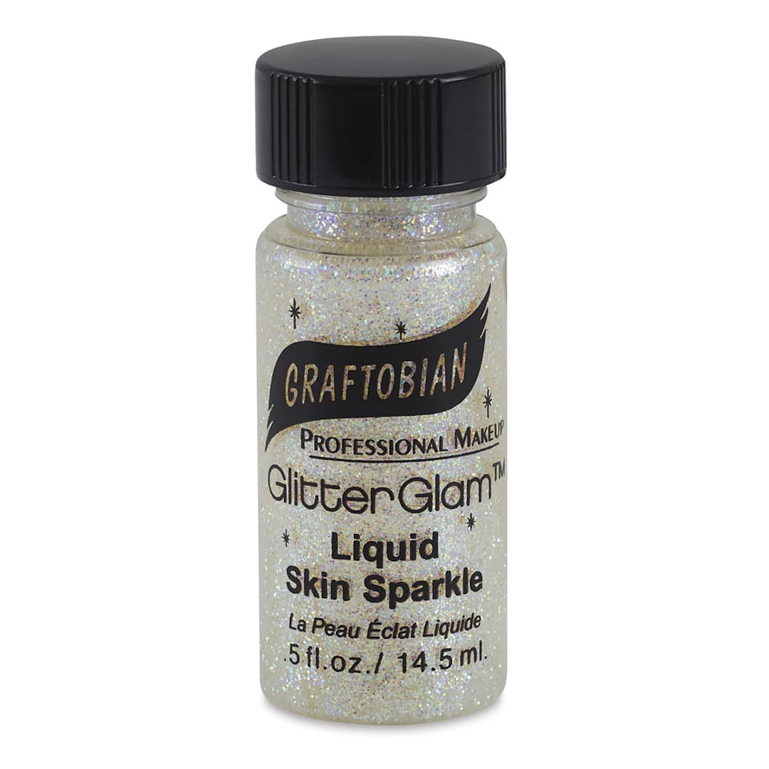 Open in modal - GlitterGlam Liquid Skin Sparkle - Front view of Opal Confetti bottle