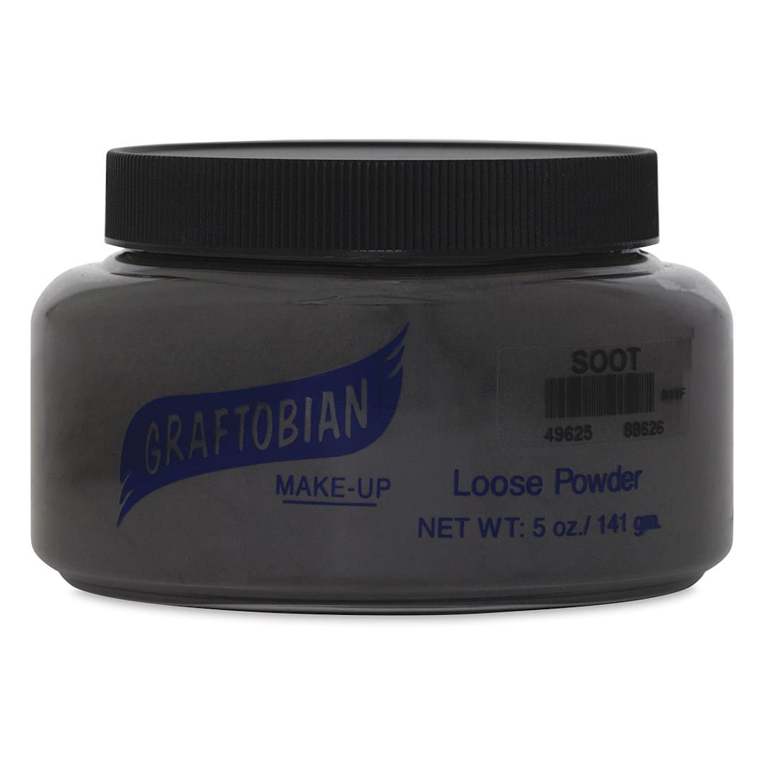 Open in modal - Graftobian Black Soot Powder - Front of 5 oz Jar
