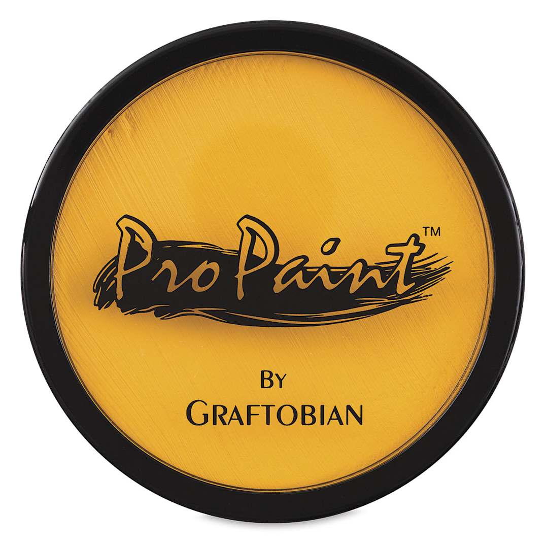 Open in modal - Graftobian ProPaint Face and Body Paints - Top view of 30 ml jar of Buttercup Yellow