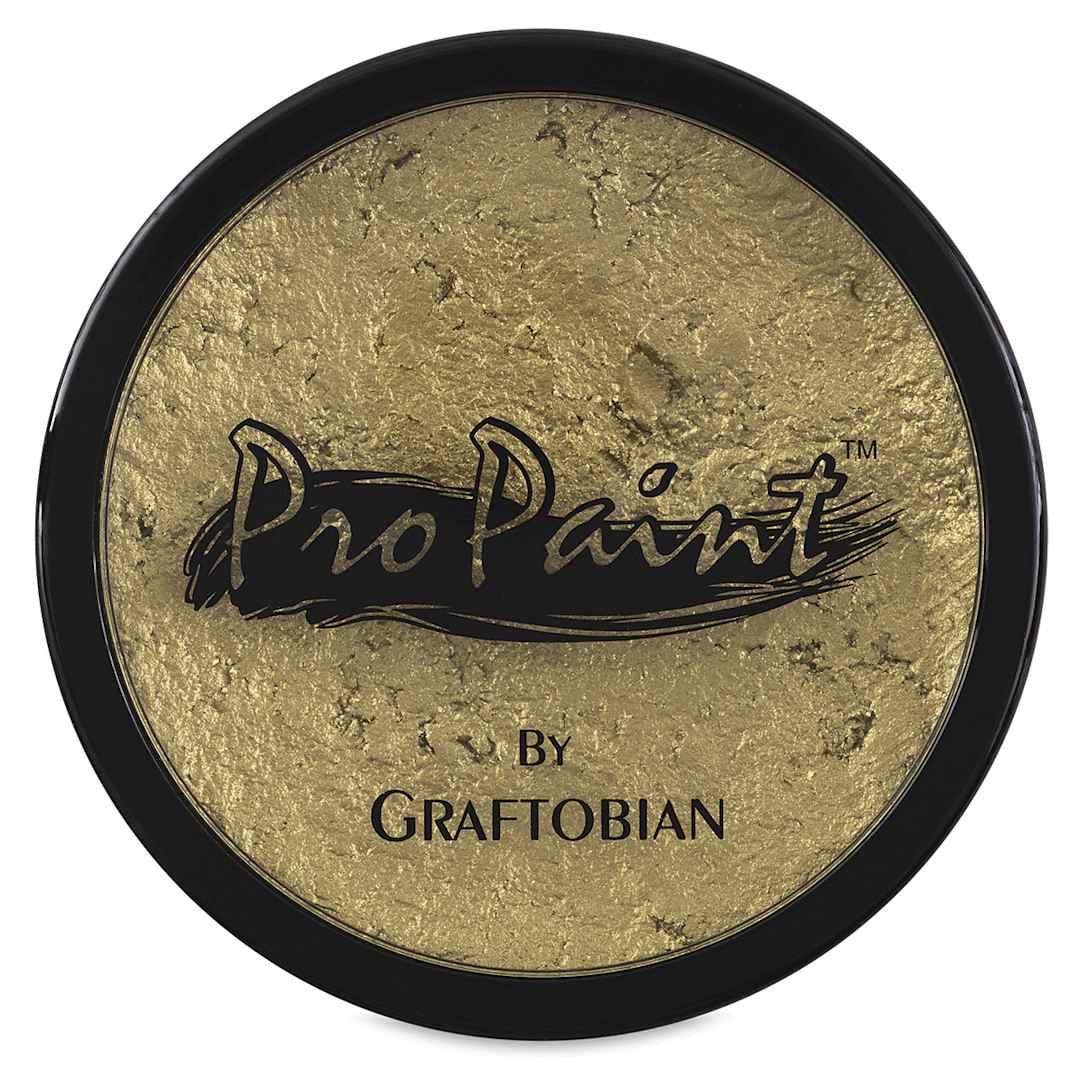 Open in modal - Graftobian ProPaint Face and Body Paints - Top view of jar of 30 ml Gilded Gold color