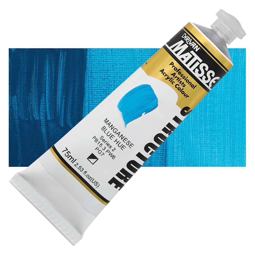 Open in modal - Matisse Structure Paint - Manganese Blue Hue, 75 ml Tube and Swatch