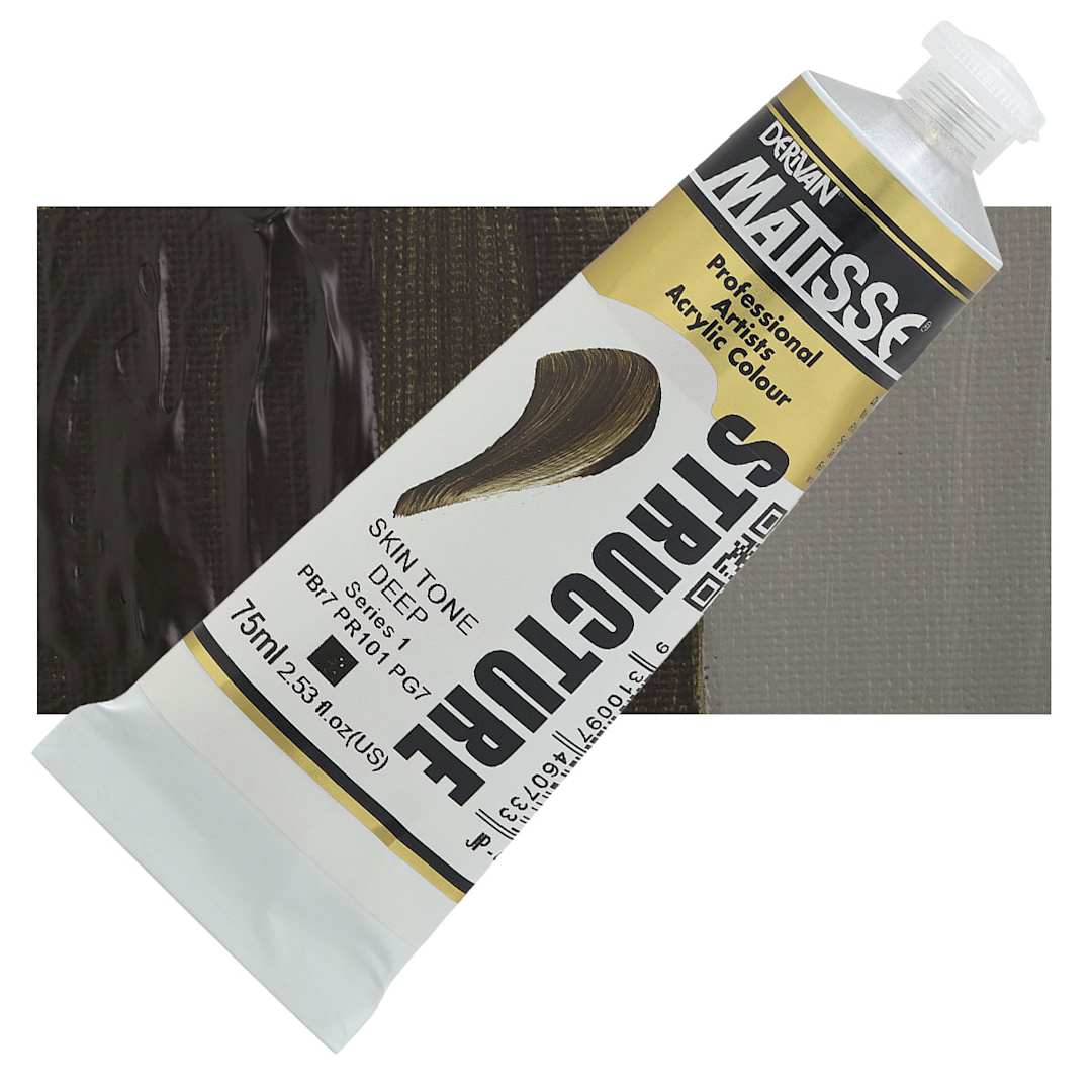 Open in modal - Matisse Structure Paint - Skin Tone Deep, 75 ml tube and swatch