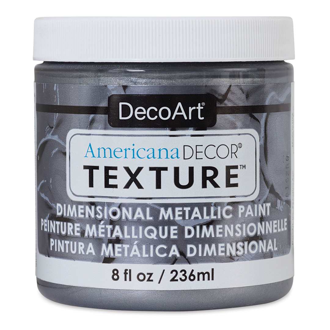 Open in modal - DecoArt American Decor Texture Paint - Zinc Metallic, 8 oz