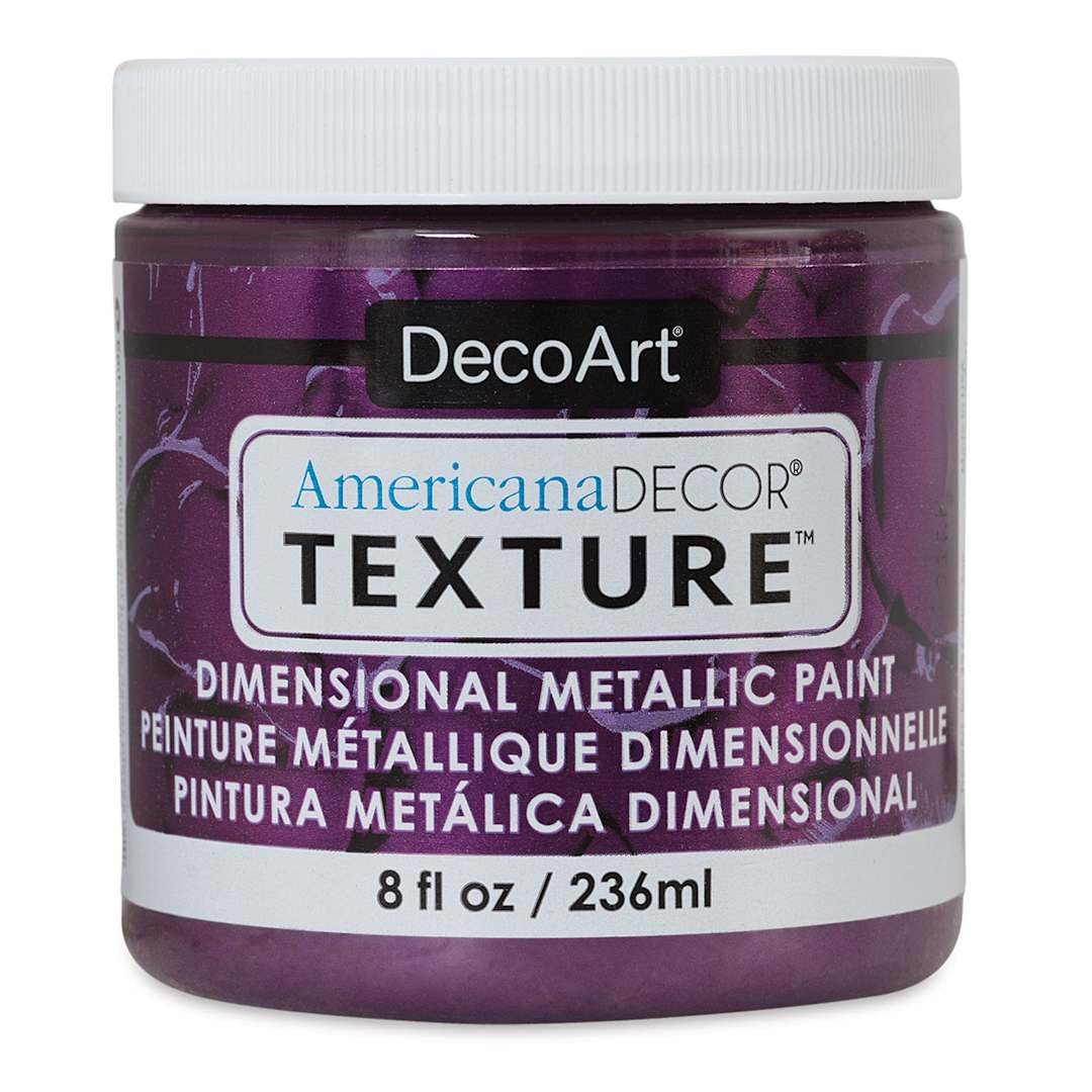 Open in modal - DecoArt American Decor Texture Paint - Plum Metallic, 8 oz
