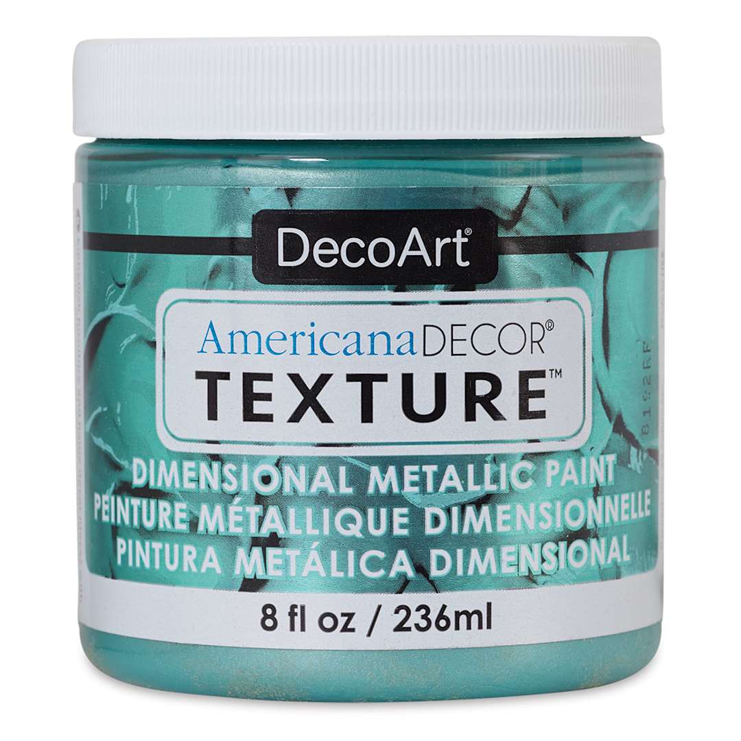 Open in modal - DecoArt American Decor Texture Paint - Teal Green Metallic, 8 oz