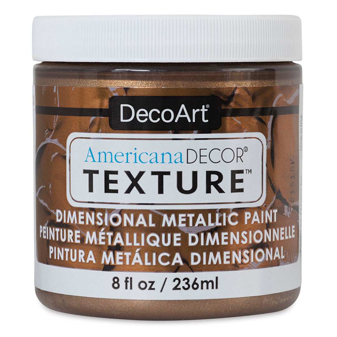 Open in modal - DecoArt American Decor Texture Paint - Deep Bronze Metallic, 8 oz