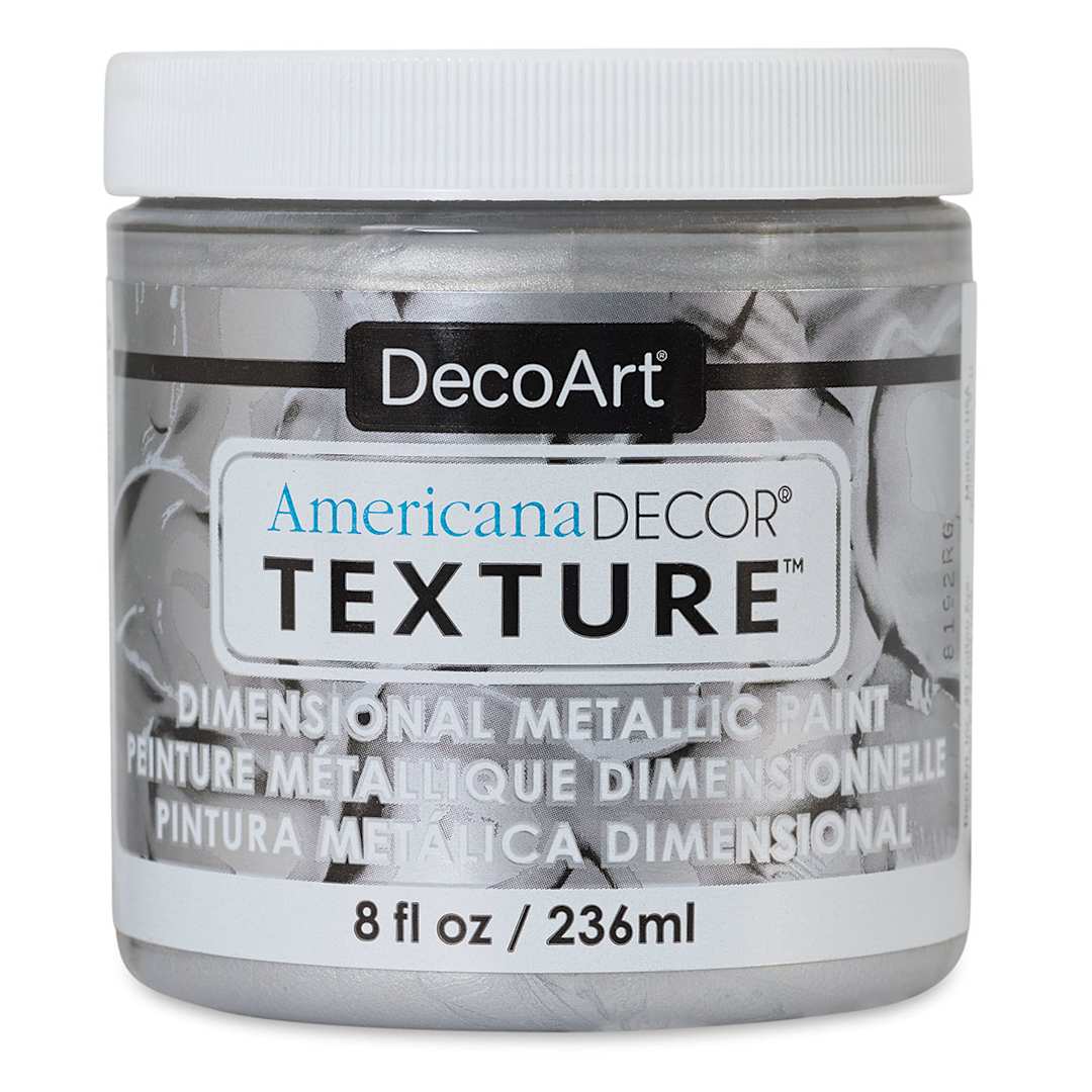 Open in modal - DecoArt American Decor Texture Paint - Silver Metallic, 8 oz