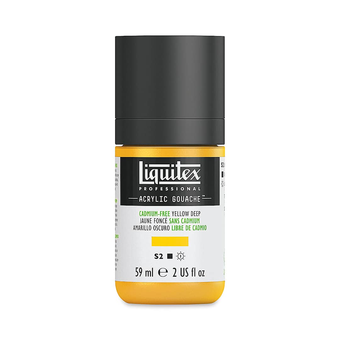 Open in modal - Liquitex Acrylic Gouache - Cadmium Free Yellow Deep, 59 ml