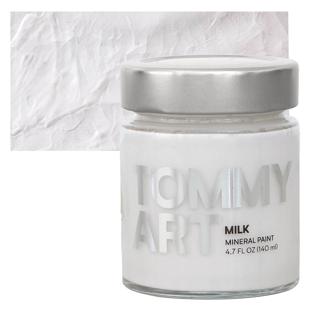 Open in modal - Tommy Art Mineral Paint - Milk, 140 ml jar and swatch