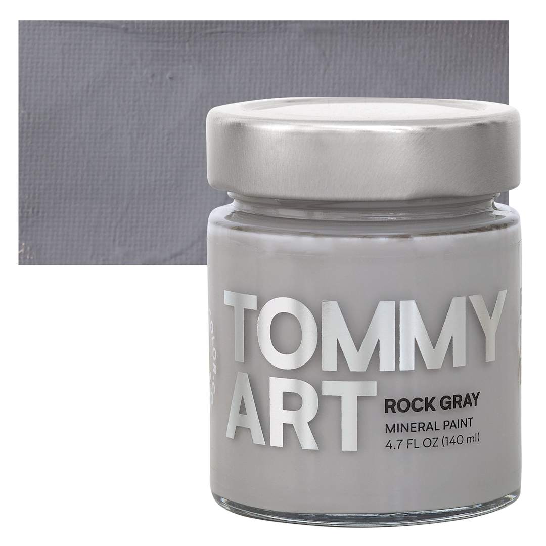 Open in modal - Tommy Art Mineral Paint - Rock Gray, 140 ml jar and swatch