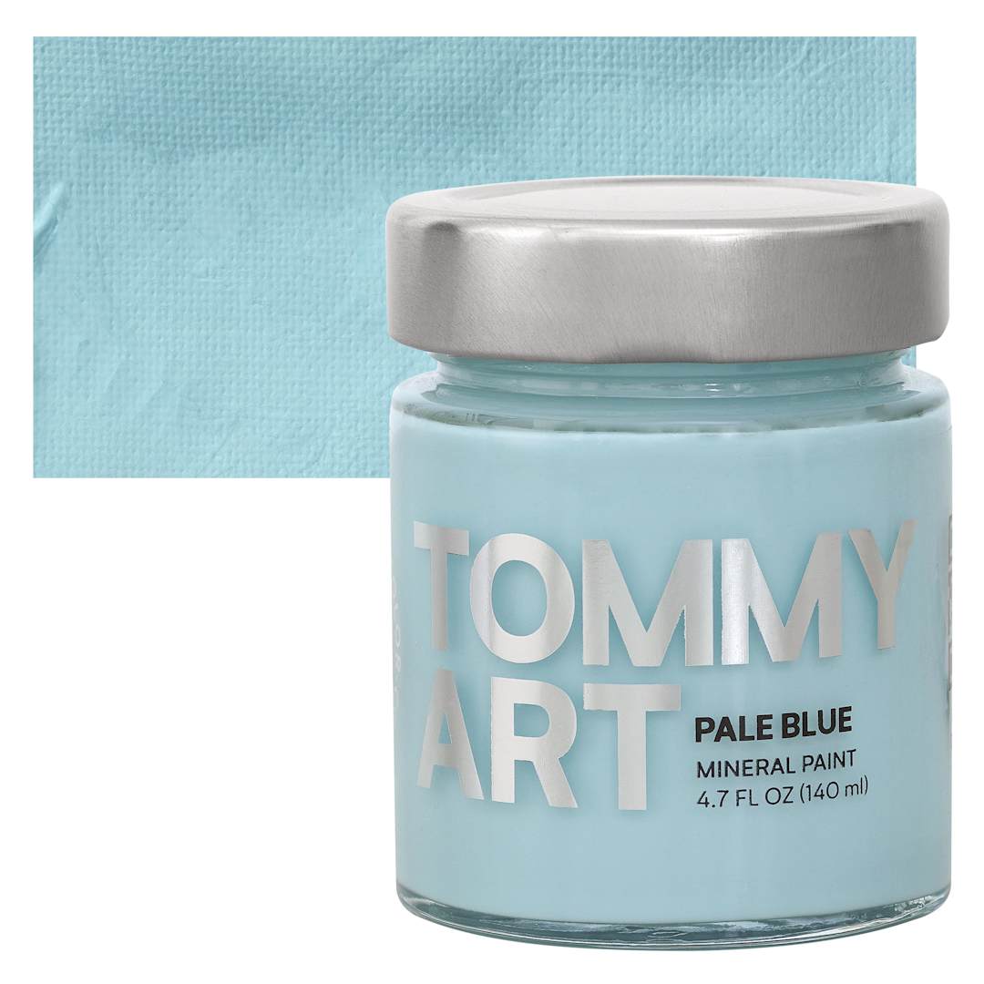 Open in modal - Tommy Art Mineral Paint - Pale Blue, 140 ml jar and swatch
