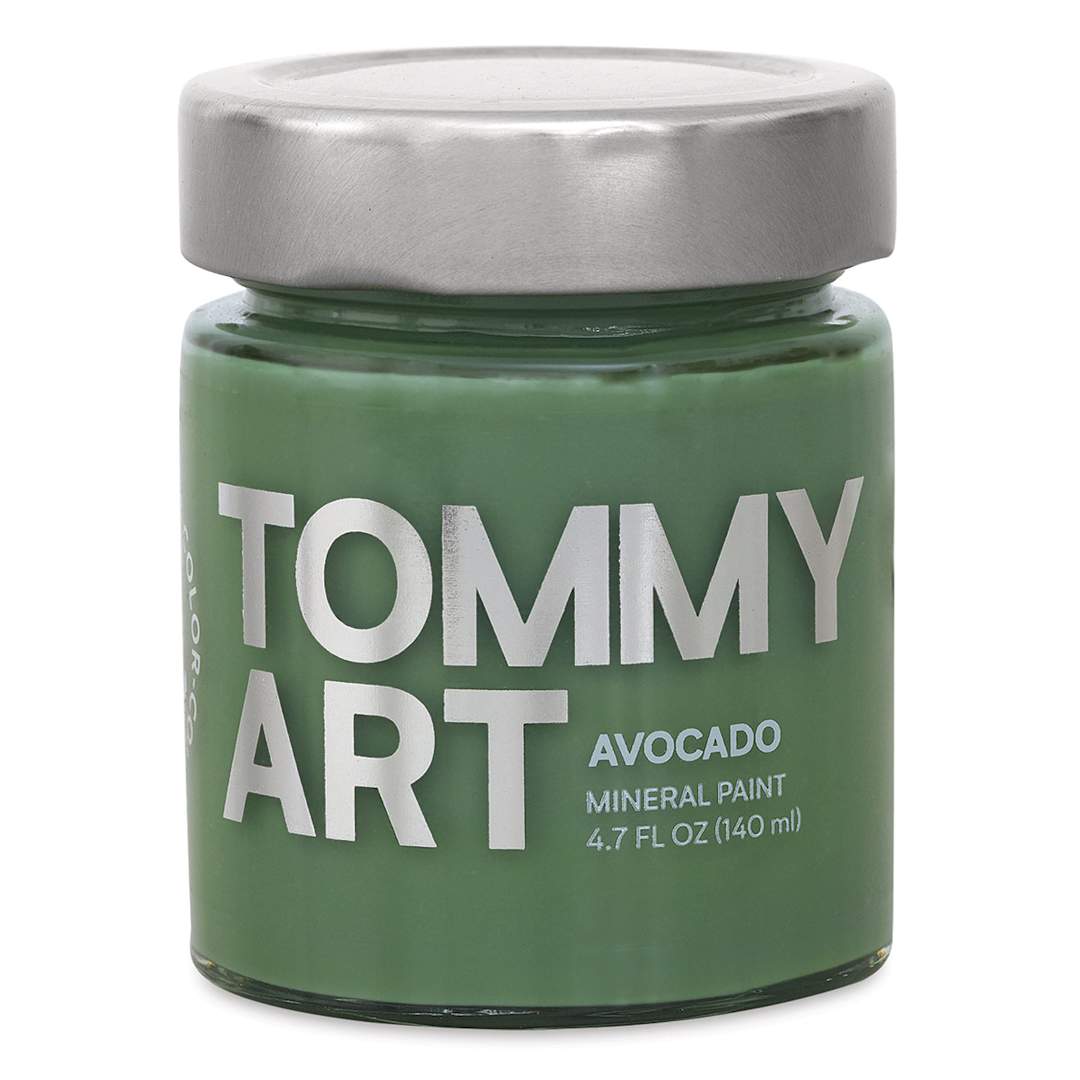 Open in modal - Tommy Art Mineral Paint - Front of 140 ml Jar of Avocado Paint