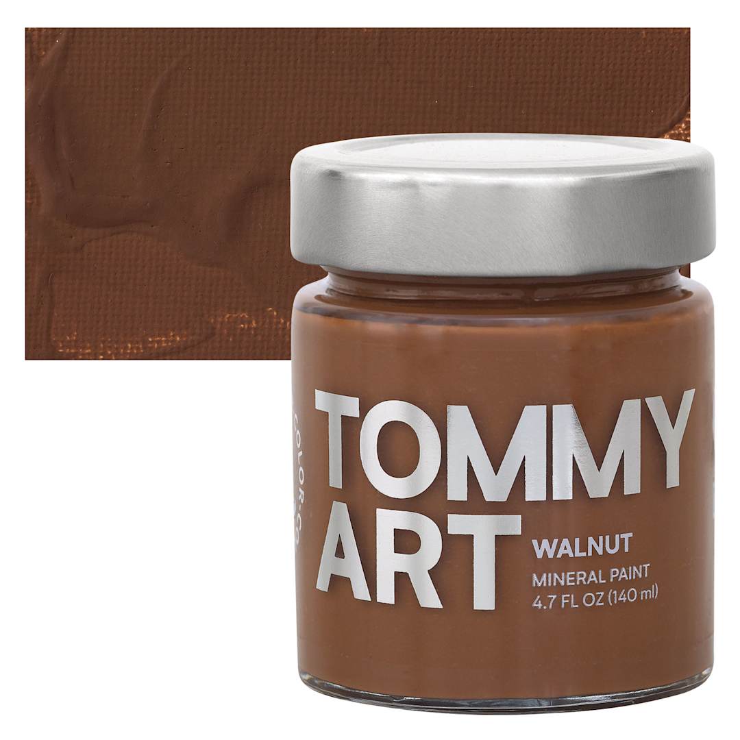 Open in modal - Tommy Art Mineral Paint - Walnut, 140 ml jar and swatch