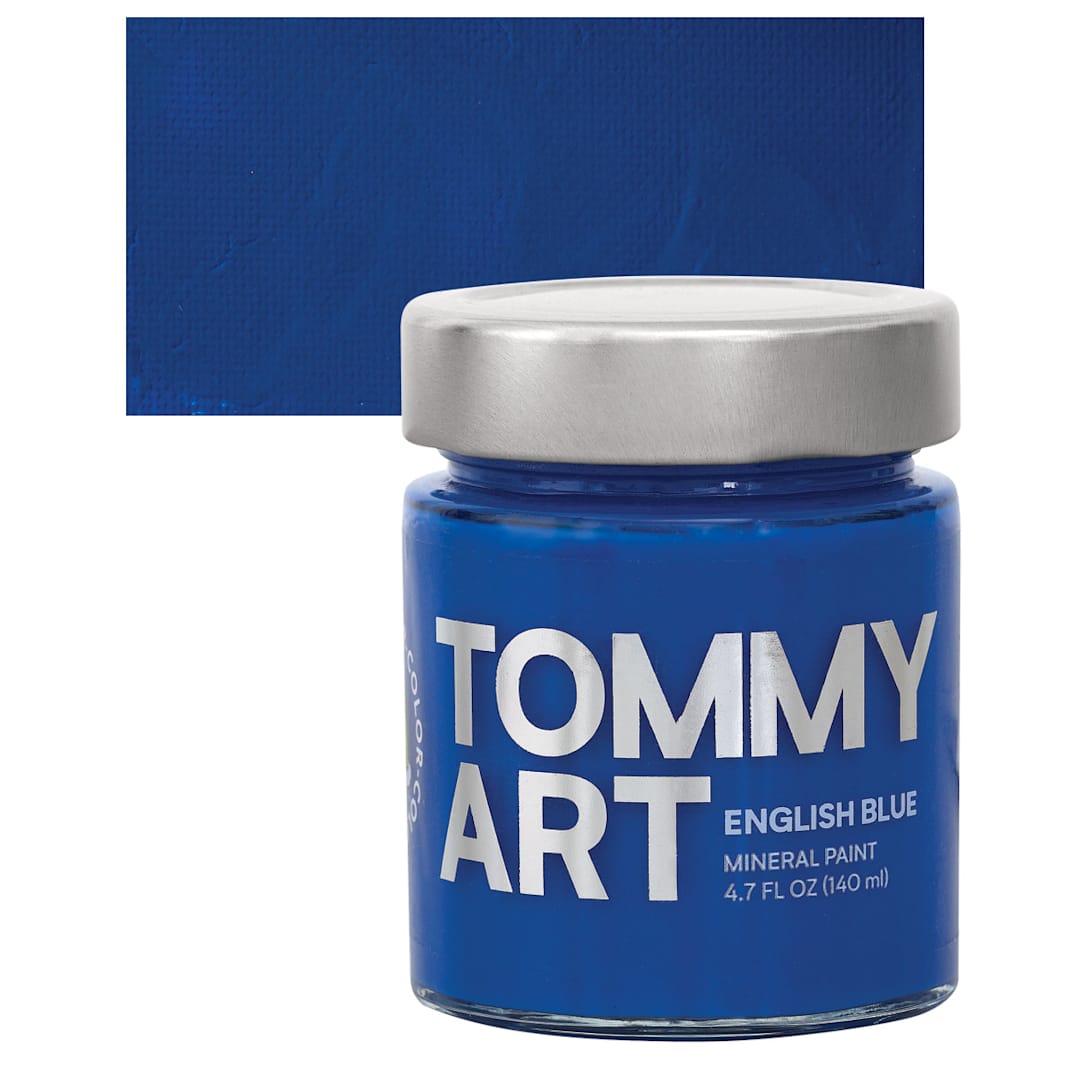 Open in modal - Tommy Art Mineral Paint - English Blue, 140 ml jar and swatch