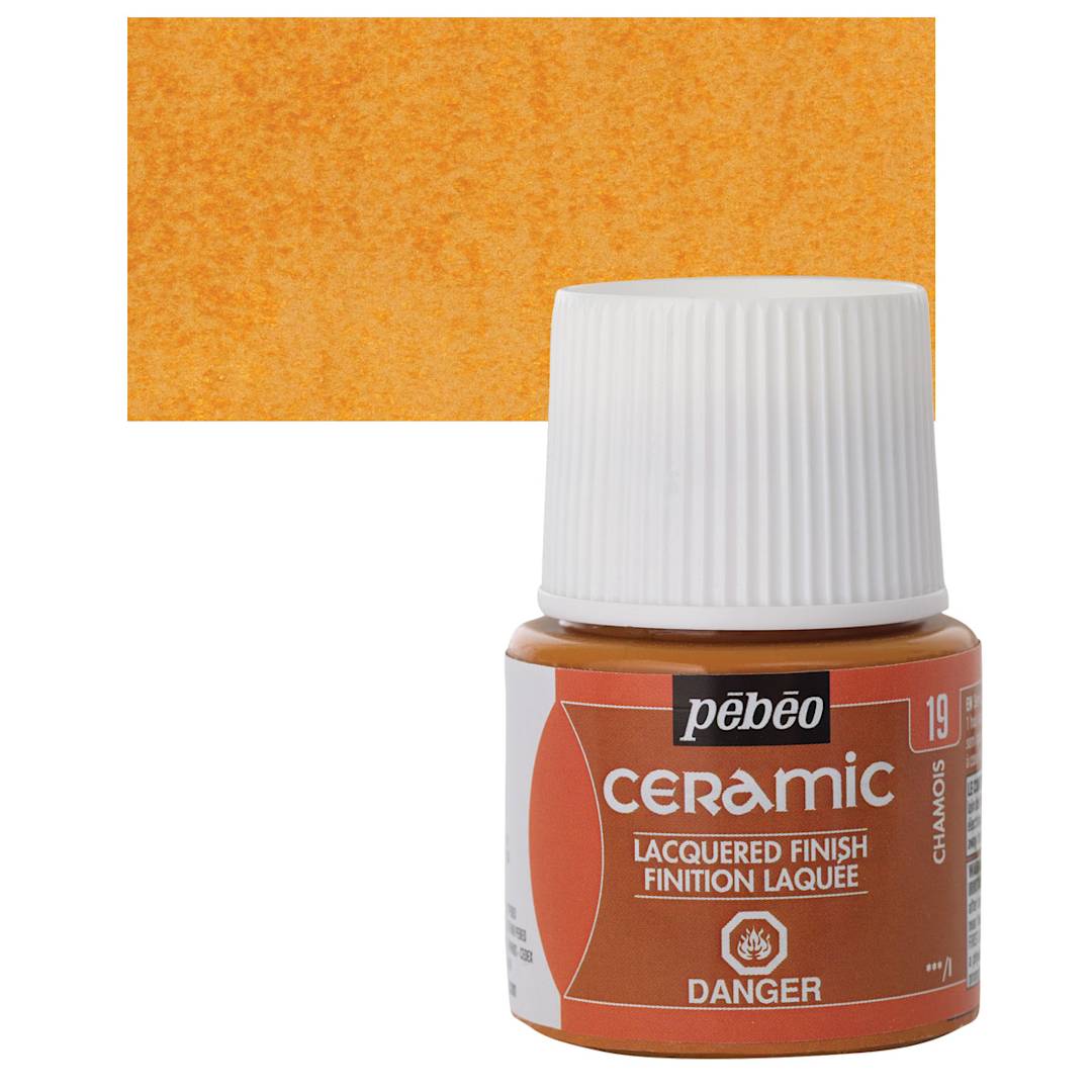 Open in modal - Pebeo Ceramic Paint - Chamois, 45 ml bottle and swatch