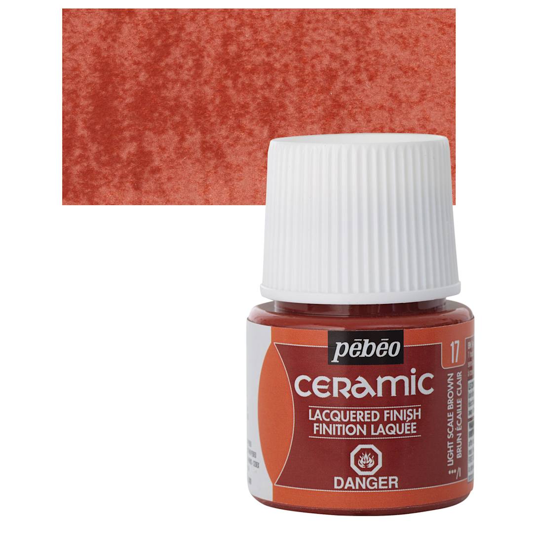 Open in modal - Pebeo Ceramic Paint - Light Scale Brown, 45 ml bottle and swatch