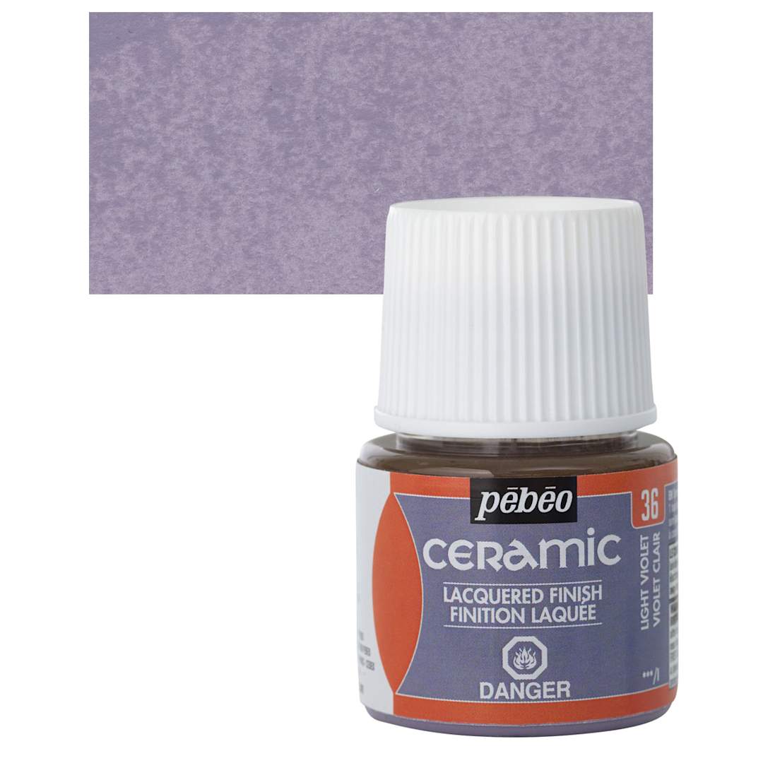 Open in modal - Pebeo Ceramic Paint - Light Violet, 45 ml bottle and swatch