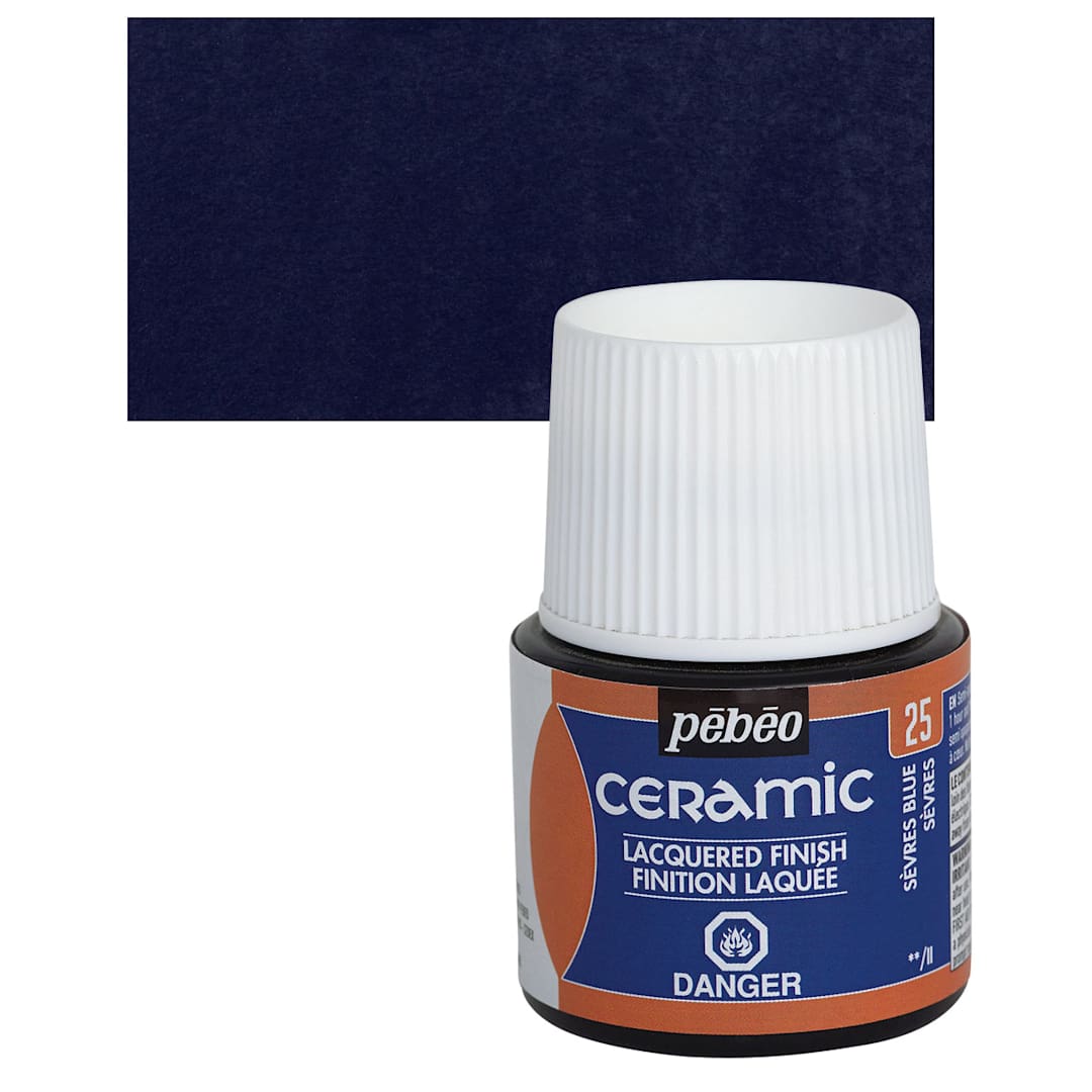 Open in modal - Pebeo Ceramic Paint - Sevres Blue, 45 ml bottle and swatch