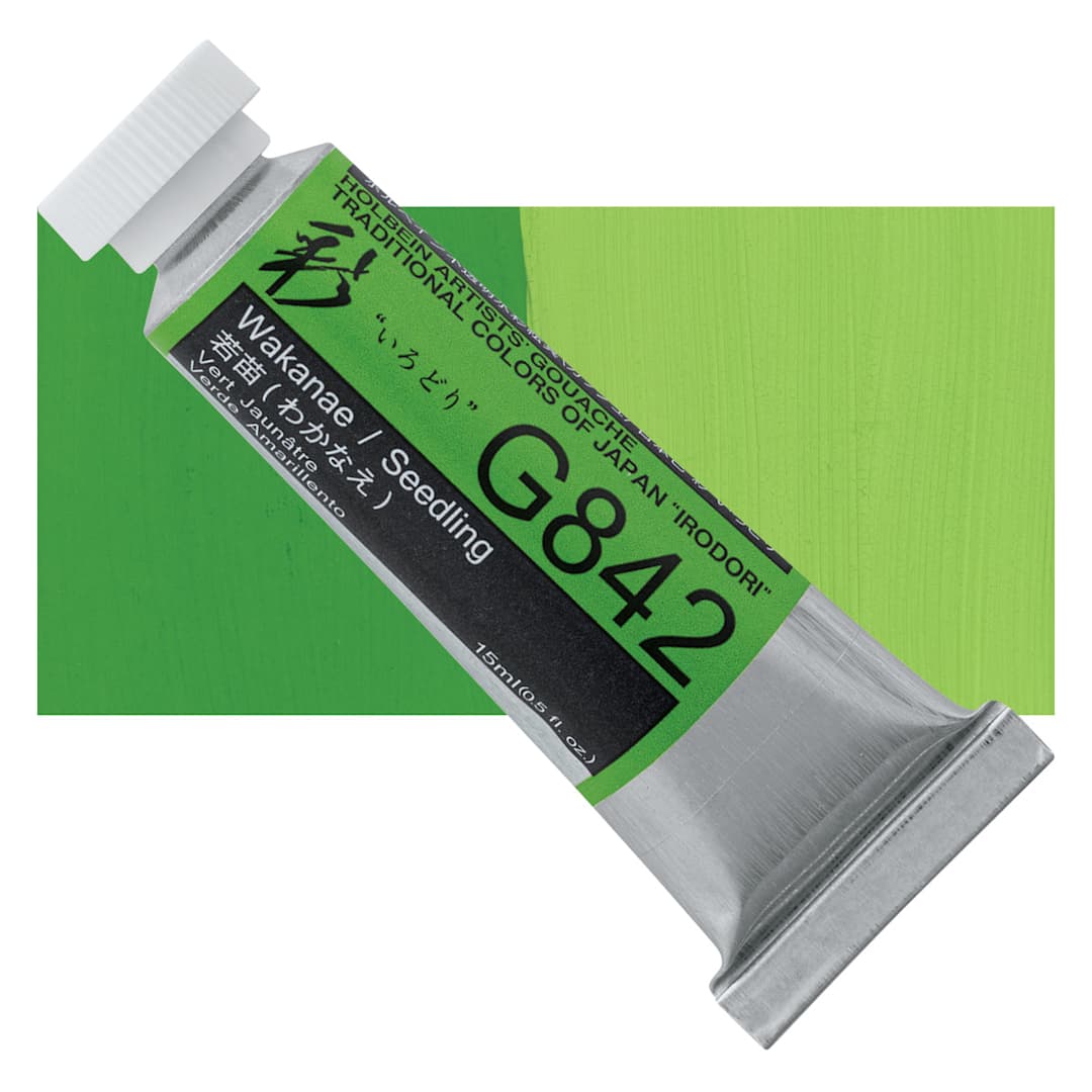 Open in modal - Holbein Irodori Artist Gouache - Seedling, 15 ml, Tube and swatch