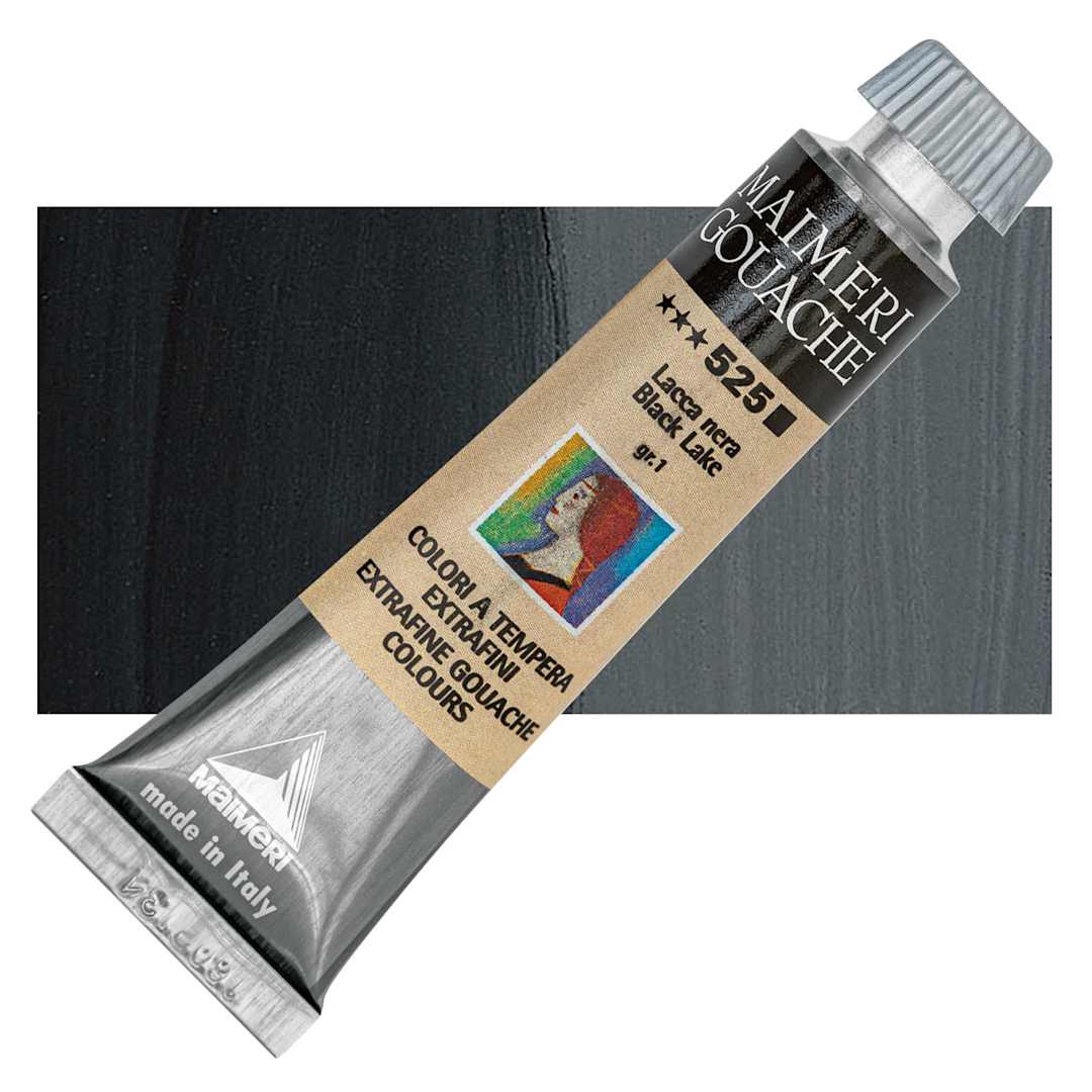 Open in modal - Maimeri Artist Gouache - Black Lake, 20 ml tube and swatch