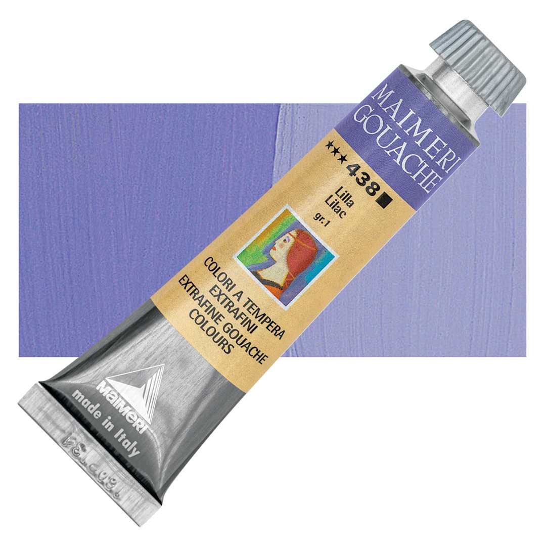 Open in modal - Maimeri Artist Gouache - Lilac, 20 ml tube and swatch